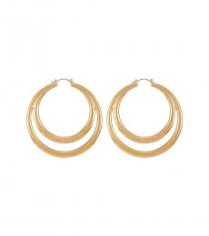 True Religion Golden Double Hoop Earrings