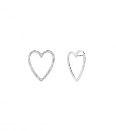 Lucky Brand Silver Heart Stud Earrings