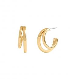 Coach Golden Double Hoop Earrings
