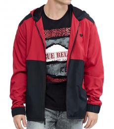 True Religion Ruby Red Nylon Colorblock Jacket