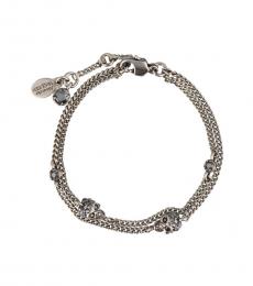 Alexander McQueen Silver Skull Multi Chain Bracelet