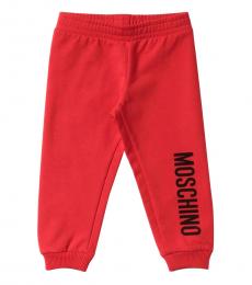 Moschino Baby Girls Red Logo Jogging Pants
