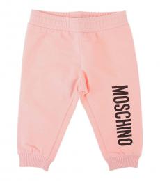 Moschino Baby Girls Pink Logo Jogging Pants