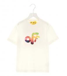 Off-White Boys White Watercolor Logo T-Shirt