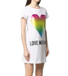 Love Moschino White Logo Detail Dress