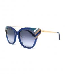 Salvatore Ferragamo Opaline Blue Rectangle Sunglasses