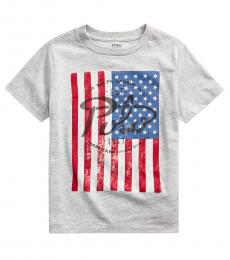 Ralph Lauren Little Boys Andover Heather Flag T-Shirt