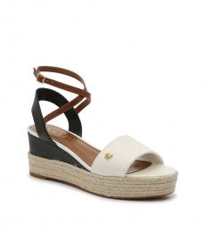 Ralph Lauren Brown White Delores Wedges