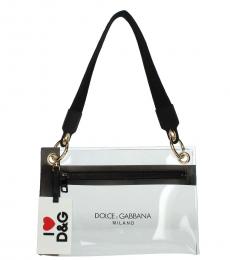Dolce & Gabbana Black Logo Strap Medium Shoulder Bag