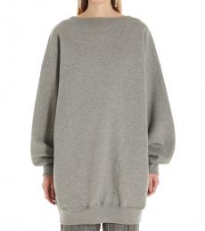 Balenciaga Grey Oversized Retro Neck Sweatshirt