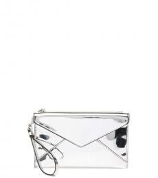 Rebecca Minkoff Silver Leo Metallic Envelope Clutch