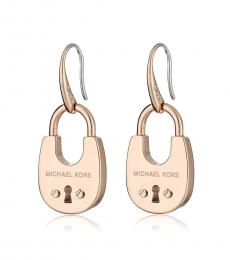 Michael Kors Rose Gold Cityscape Padlock Earrings