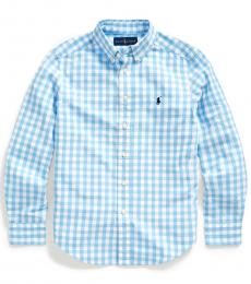 Ralph Lauren Boys Blue Lagoon Gingham Shirt