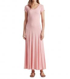 Ralph Lauren Pink Striped Cotton-Blend Maxidress
