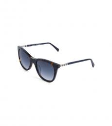 Balmain Blue Tortoise Modified Cat Eye Sunglasses