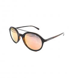 Havana Grey Round Sunglasses