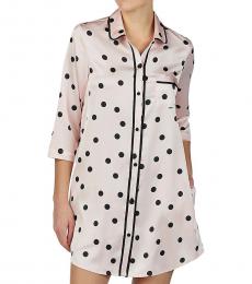 Kate Spade Light Pink Polka Dot Satin Sleepshirt