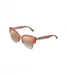 Jimmy Choo Glitter Natural-Gold Gradient Cat Eye Sunglasses