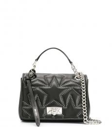 Jimmy Choo Black Helia Studded Small Shoulder Bag