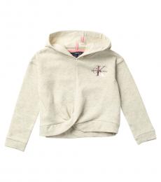 Calvin Klein Little Girls Oatmeal Twist Front Hoodie