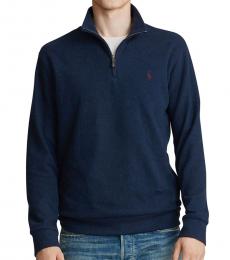 Ralph Lauren Blue Heather Double-Knit Half-Zip Pullover