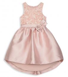 Badgley Mischka Girls Blush High-Low Sleeveless Dress