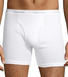 Calvin Klein White 3-Pack Logo Boxer Briefs