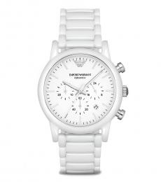 Emporio Armani White Ceramica Chronograph Luigi Watch