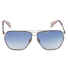 Light Blue Geometric Aviator Sunglasses