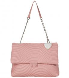Betsey Johnson Light Pink Ciara Quilted Large Shoulder Bag