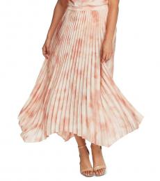 Light Coral Tie-Dye Pleated Skirt