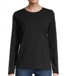 Calvin Klein Black Embellished Sleeve T-Shirt