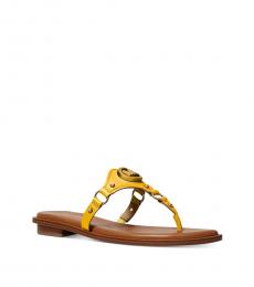 Michael Kors Jasmine Yellow Conway T-Strap Flats