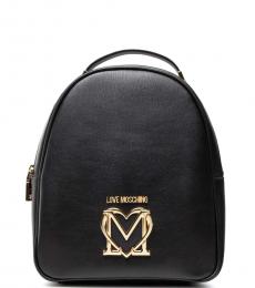 Love Moschino Black Logo Small Backpack
