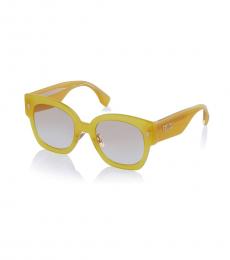 Fendi Yellow Classic Square Sunglasses