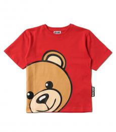 Little Boys Red Big Teddy T-Shirt