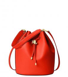Ralph Lauren Red Andie Medium Bucket Bag