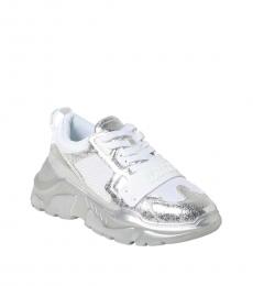 Versace Jeans Couture Silver Lace Up Sneakers