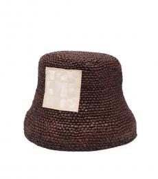 Jacquemus Dark Brown Logo Patch Bucket Hat
