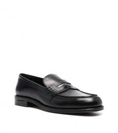 Dsquared2 Black Leather Slip On Loafers