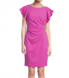 DKNY Light Pink Flutter Mini Sheath Dress