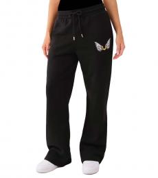 True Religion Black Horseshoe Wing Sweat Pant