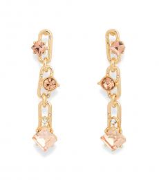 Vince Camuto Golden Pink Crystal Paper Clip Drop Earrings