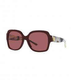 Tory Burch Maroon Butterfly Sunglasses