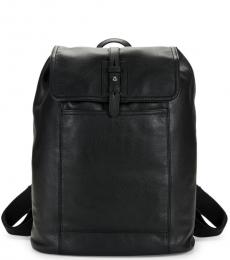 Cole Haan Black Flap Over Large Backpack