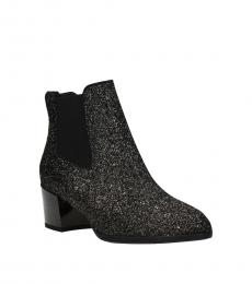 Hogan Silver Glitter Ankle Boots