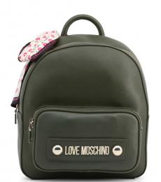 Love Moschino Dark Green Front Pocket Medium Backpack