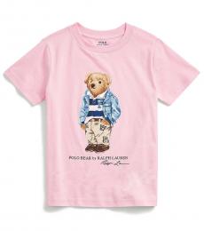 Ralph Lauren Little Boys Pink Preppy Bear T-Shirt