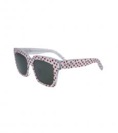 Saint Laurent Silver-Grey Star Core Square Sunglasses