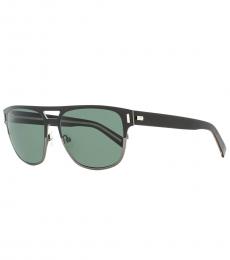 Christian Dior Black-Ruthenium Rectangular Sunglasses